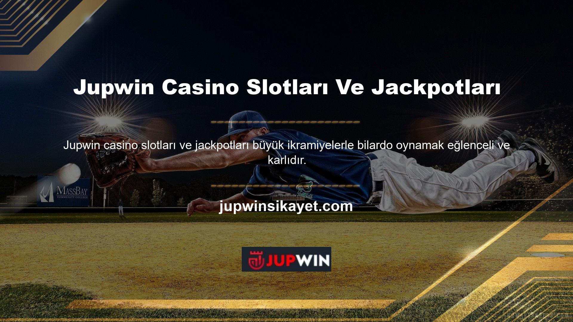 Bunun bilincinde olan Jupwin Casino, slot ve bonuslar için yeni ve modern seçenekler sunmaktadır